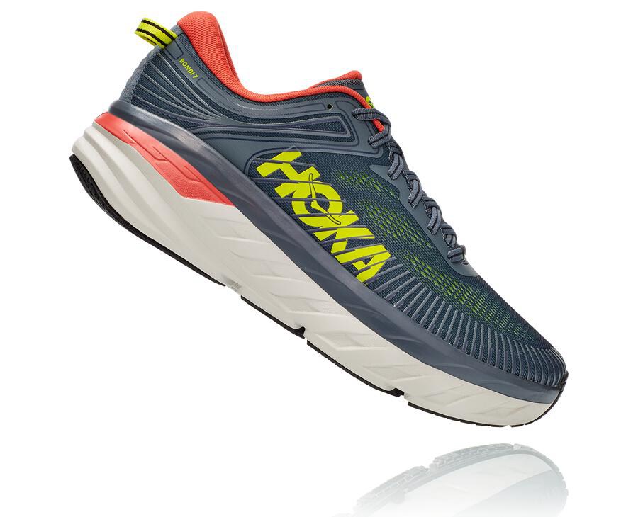 Hoka Australia One One Bondi 7 - Mens Running Shoes Navy - WYAER-0689